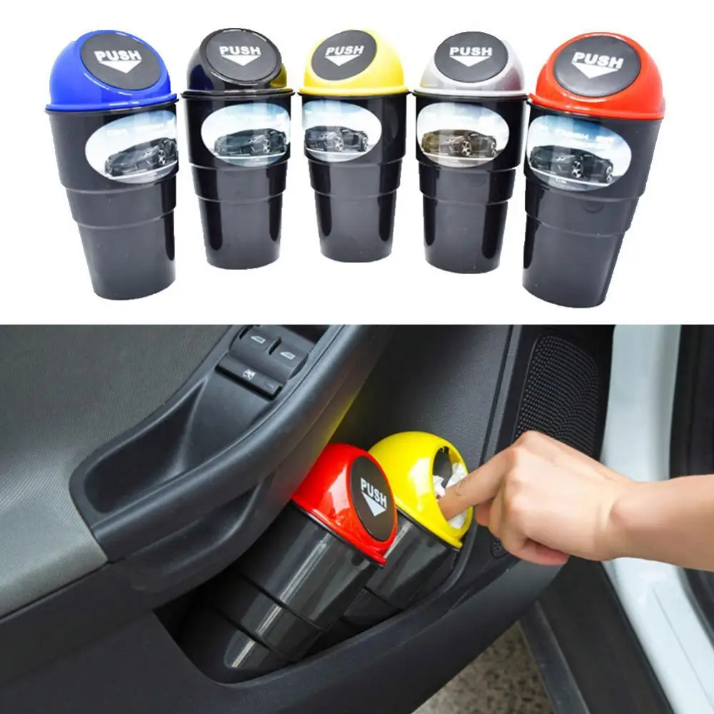 

60% Hot Sale Portable Mini Car Garbage Bin Rubbish Trash Can Plastic Storage Box Organizer