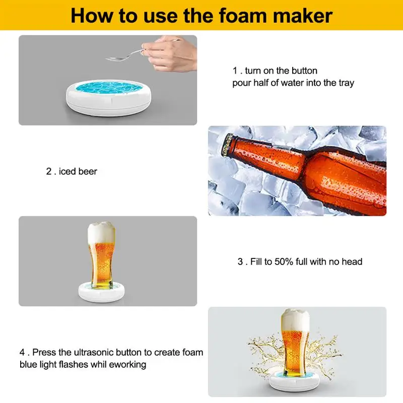 Burbujeador de cerveza port&aacute;til, m&aacute;quina de espuma supers&oacute;nica, fabricante de espuma de cerveza ultras&oacute;nico para el hogar, suministros de cerveza para el hogar-4