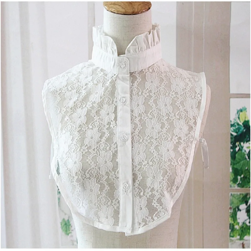 

Newly Detachable Ladies Lace Fake Collar Women Lace Hollow Out Vintage Fake Shirt Collar kraagje nep dames Dropshipping J26
