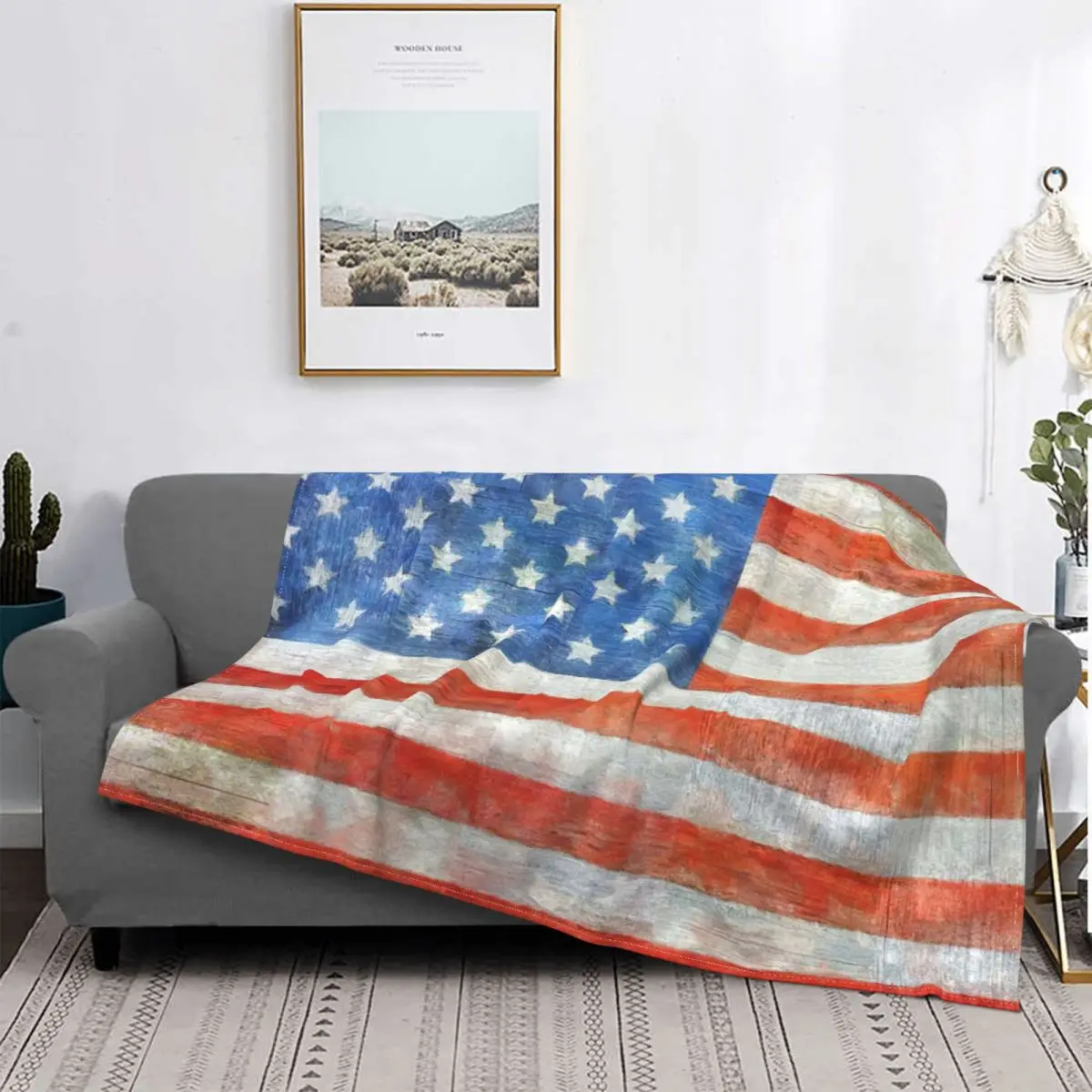 

Flag Of The USA Carpet Living Room Flocking Textile A Hot Bed Blanket Bed Covers Luxury Blanket Blanket Flannel Blanket