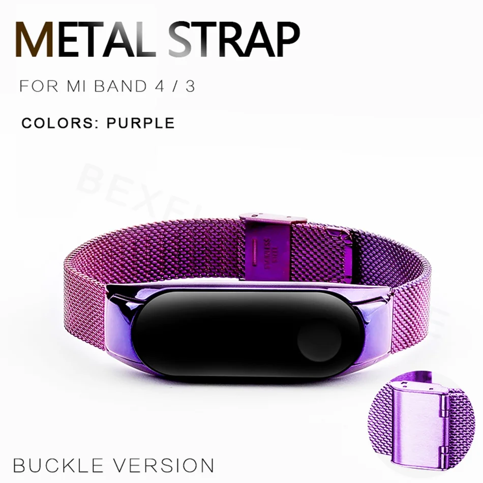 Buckle 018M Браслет mi Band 4 3 ремешок металлический Безвинтовой ремешок из нержавеющей стали для Xiaomi mi Band 4 3 ремешок mi band 4 3 ремешок для браслета - Цвет: Buckle 018M