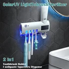 Солнечная энергия УФ зубная щетка дезинфицирующее средство для хранения зубной пасты диспенсер USB Зарядка перезаряжаемые зубные щетки