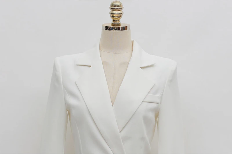 Mozuleva офисный Женский блейзер с поясом приталенный Блейзер зубчатым вырезом