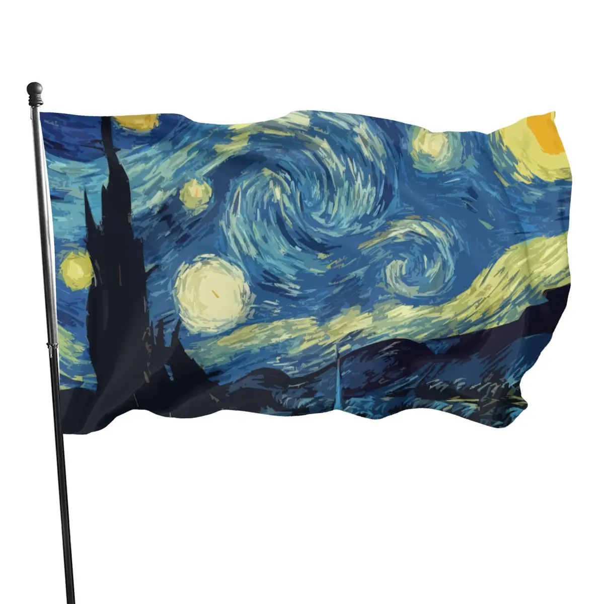 

90cmX150cm Vintage Starry Night Van Gogh Painted Decorative flag