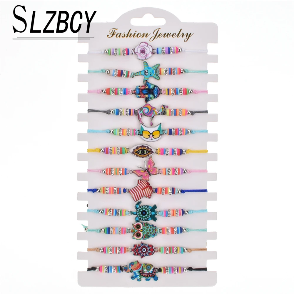 Мода 12 шт./компл. золотой цвет дерево жизни браслеты с подвесками регулируемые