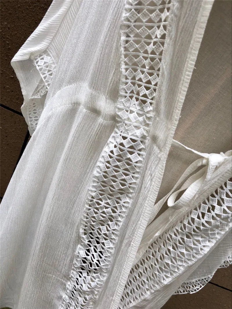 Хлопковые Туники для пляжа женская накидка на купальник Женская купальная