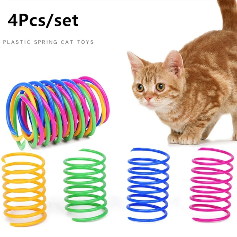 4 шт. кошка винтовая пружина спиральная игрушка творческий Пластик забавные