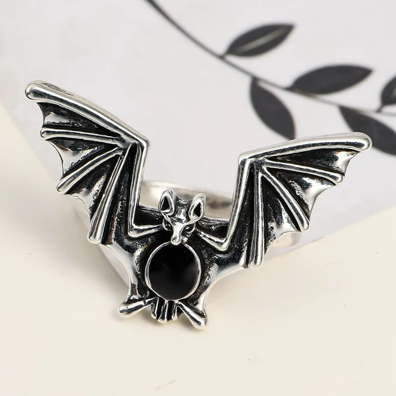 Кольцо регулируемое в готическом стиле унисекс кольцо для Хэллоуина черная