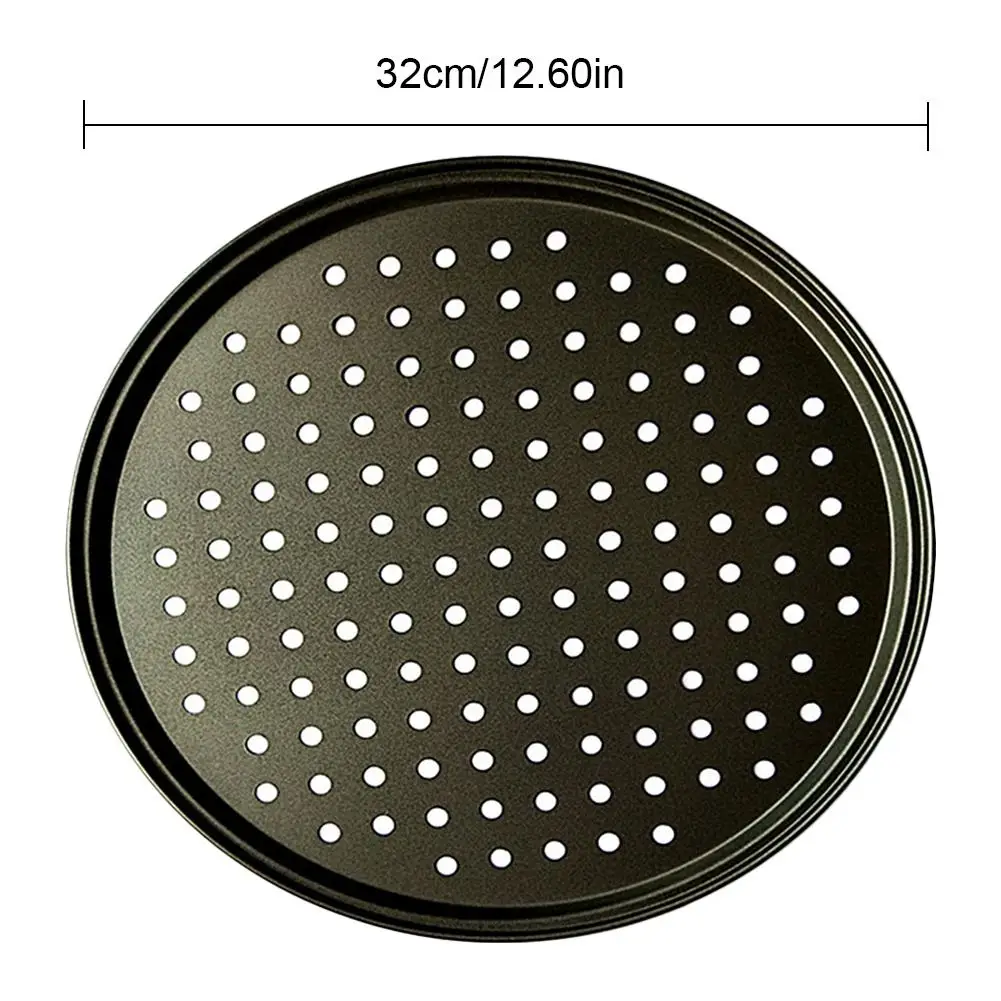 

Carbon Steel Non-stick Pizza Baking Pan Mesh Tray Mould Plate Bakeware Baking Tool
