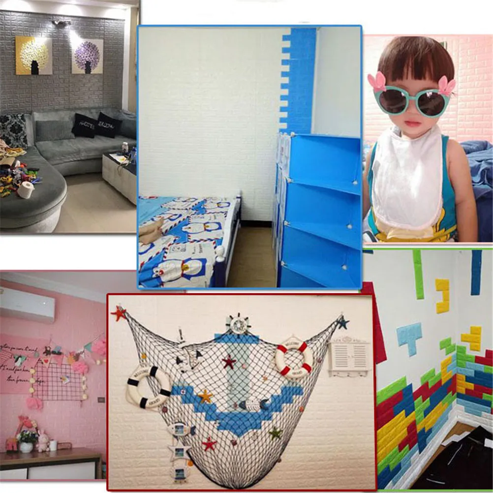 

Colorful Brick 3D Wall Stickers For Bedroom DIY Foam Room Decor 70*15cm