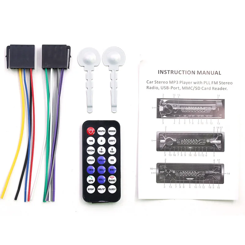 

The new 12V car MP3 player Bluetooth hands-free FM radio card USB drive car audio central control modification