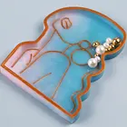 Сделай сам; Женские очаровательные тела Форма лоток для хранения каботажное судно пресс-форм абстрактная девушка модель блюдо зеркало силиконовые формы с украшением в виде кристаллов Форма для эпоксидной смолы