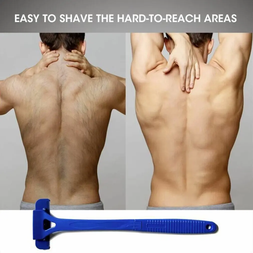 

Men Safety Body Hair Razor Foldable Plastic Back Hair Razor Hair Removal Tool Whole Body Leg Hair Razor Trimer