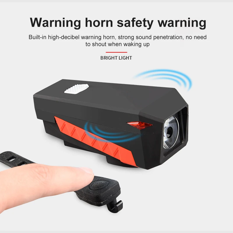 

Bicycle Horn Light 2000 MA USB Rechargeable Bicycle Light Headlight With Horn Set Night Riding Strong Light Bike Accessories
