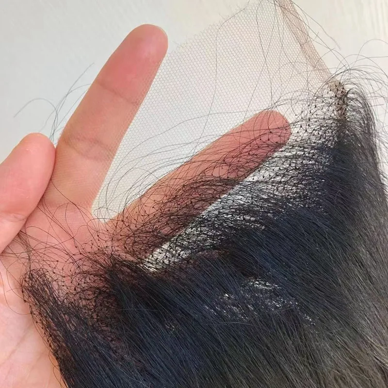 Невидимая 5x5 HD кружевная застежка прямые волосы Remy с детскими волосами Кожа