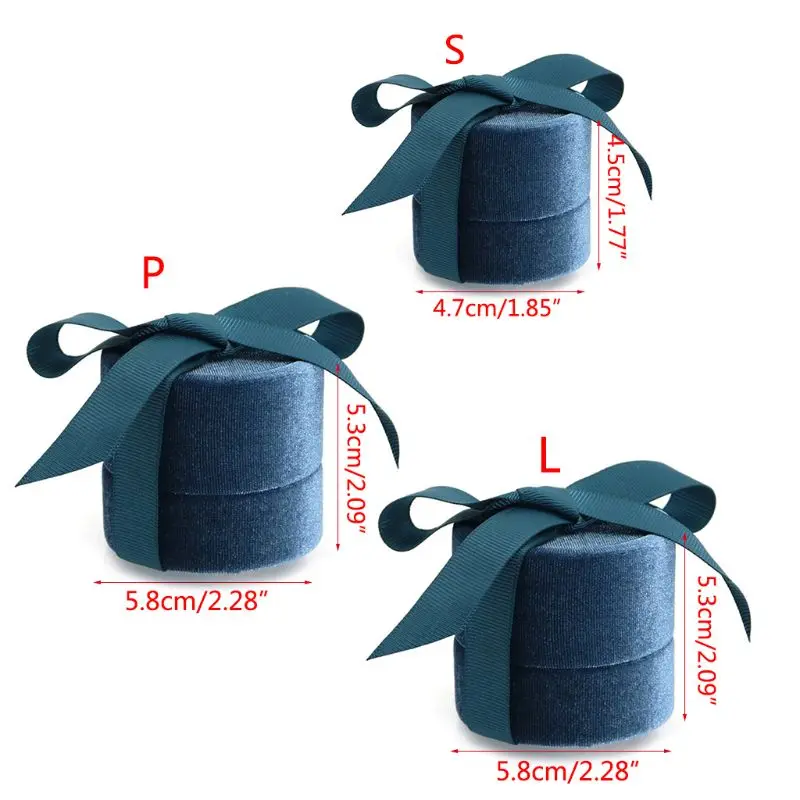 

Vintage Round Jewelry Box for Proposal Wedding Engagement Ring Pendant Display 40JF