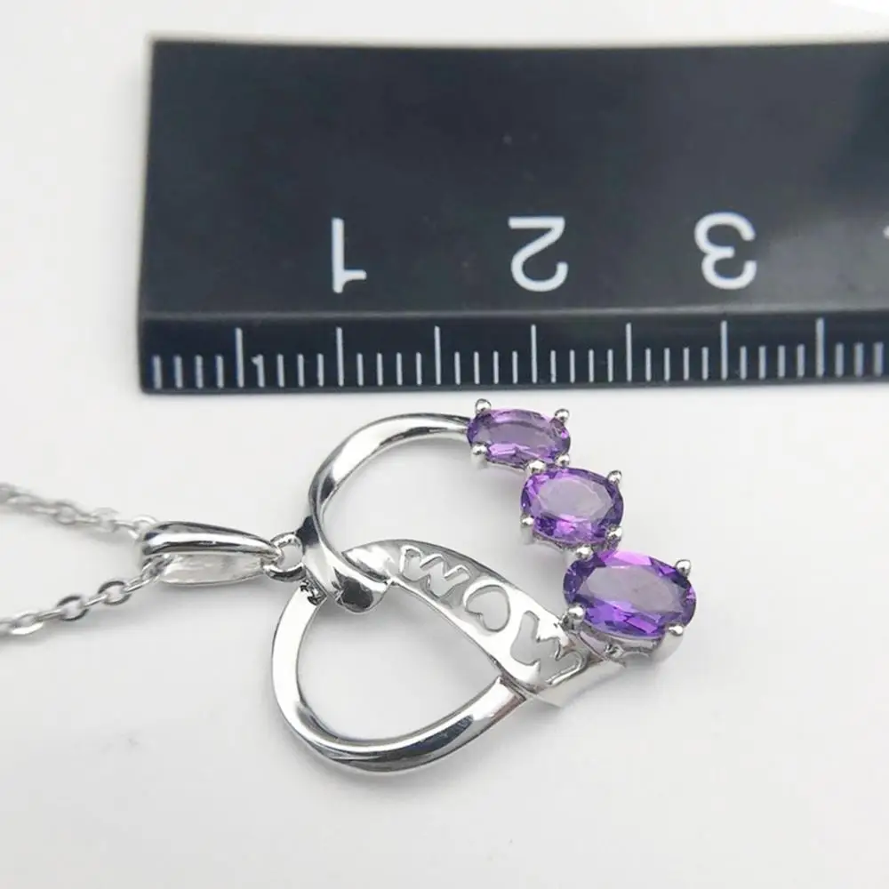 Hutang кулон в виде сердца ювелирное изделие натуральный аметист Твердое Серебро 925