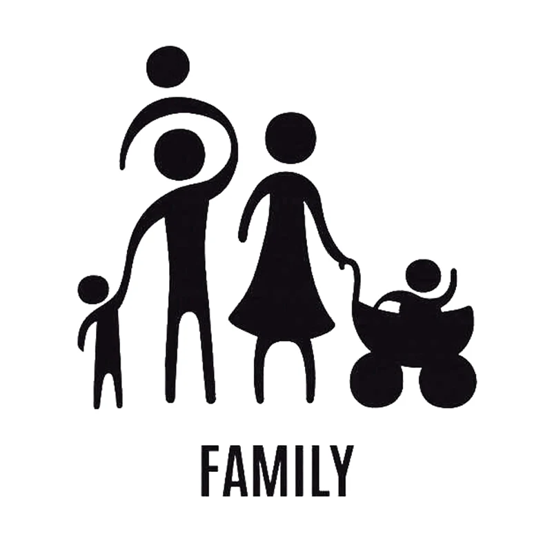

17*15CM THE HAPPY FAMILY Vinyl Sticker Car Styling Motorcycle sticker Home window car decals car accessories