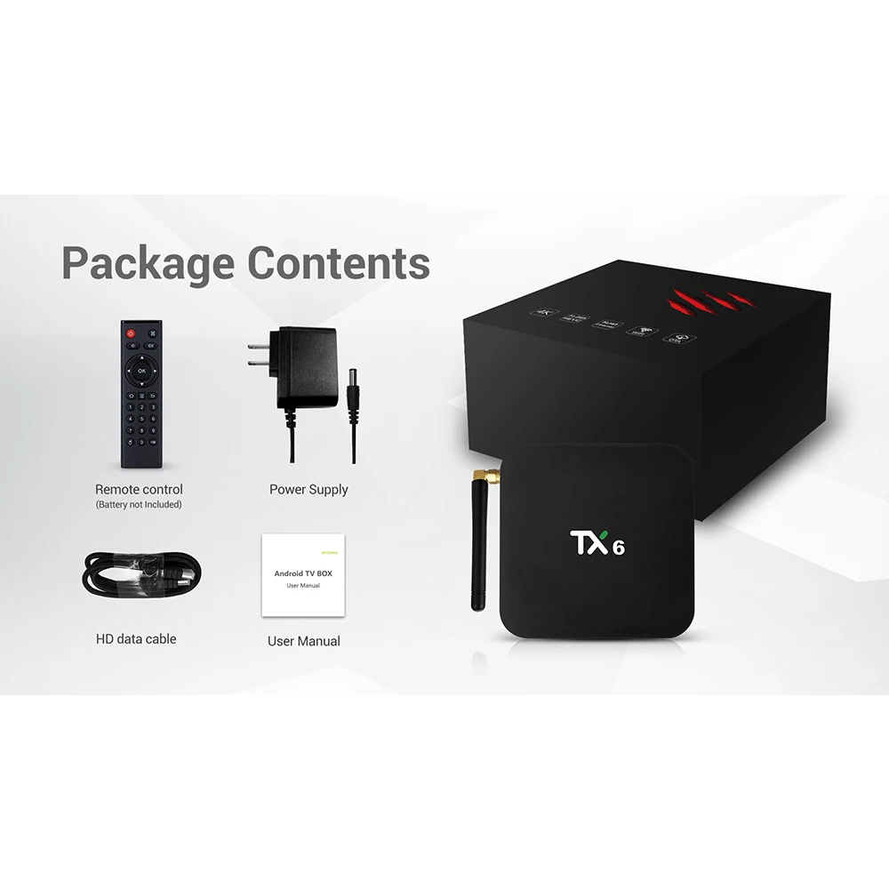 TX6 Allwinner H6 Смарт ТВ коробка 4 ядра Android 9 0 встроенный WiFi 2 4G 5G BT USB3.0 Оперативная