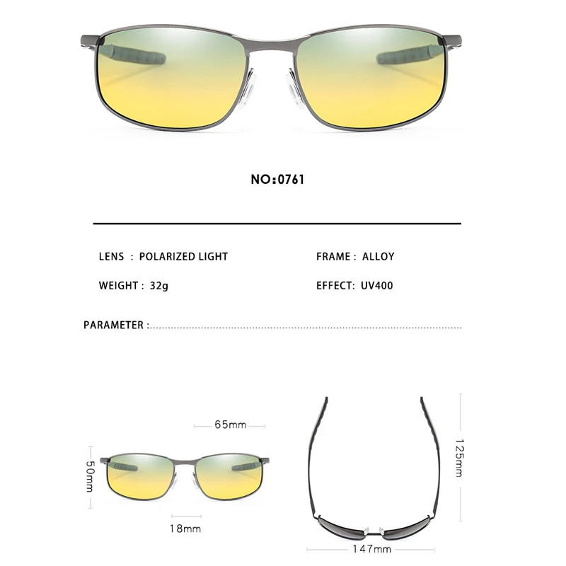 

Longkeeper Polarized Sunglasses Men Vintage Day And Night Sun Glasses Male Anti-glare Driving Glasses Metal Frame Gafas UV400