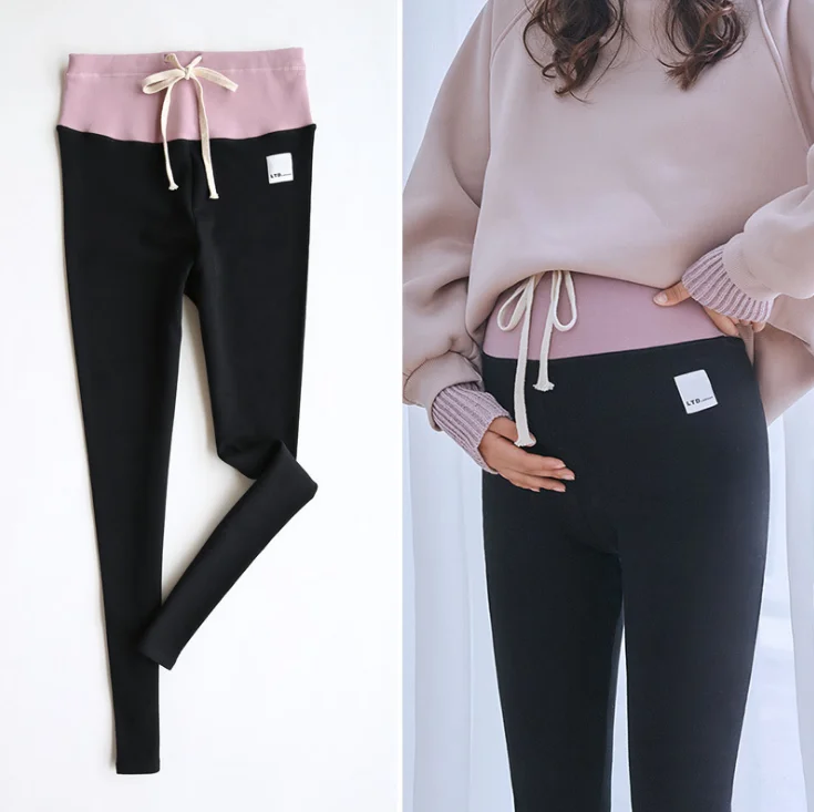 Модные осенне зимние корейские Леггинсы для беременных женщин брюки живота