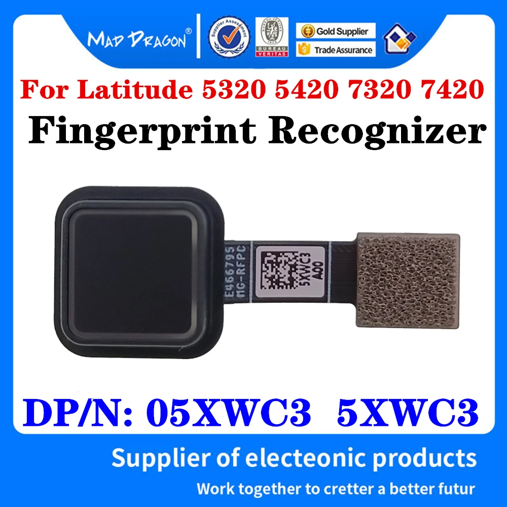 

Новинка, оригинальный 05XWC3 5XWC3 для ноутбуков Dell Latitude 5320 5420 7320 7420, устройство для распознавания отпечатков пальцев, кабель кнопки питания для о...
