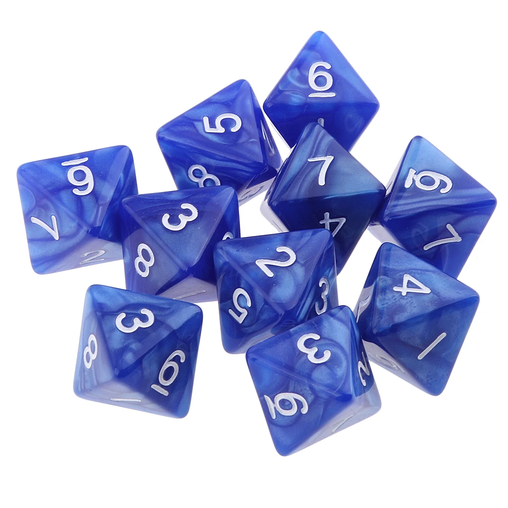 10 шт. 8 двухсторонние кости D8 многогранные для DND вечерние настольные игры набор