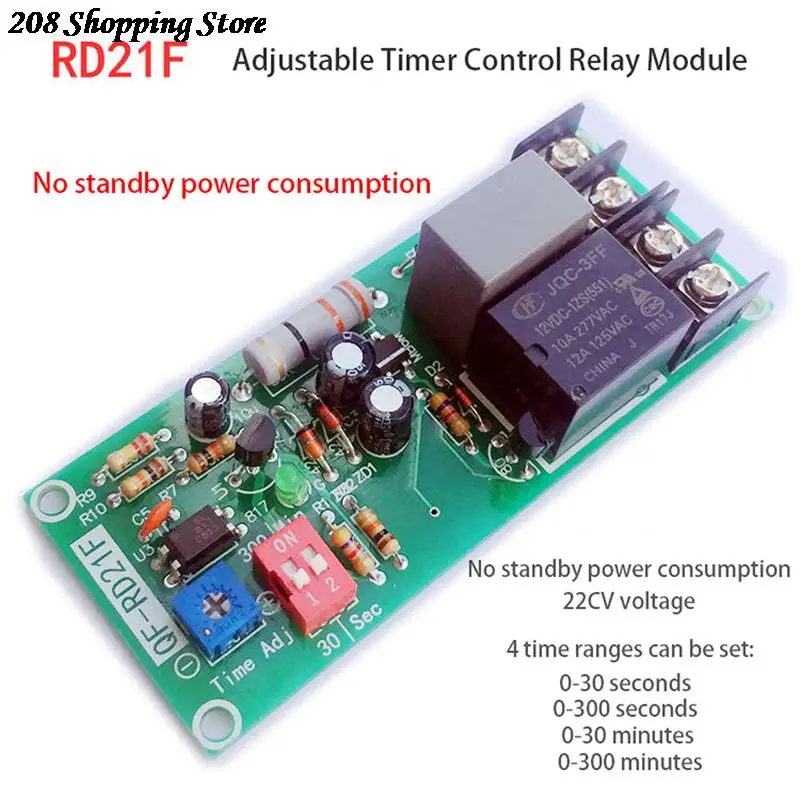 

AC100V-220V Adjustable Timer Control Relay Module Turn Off Delay Switch Board