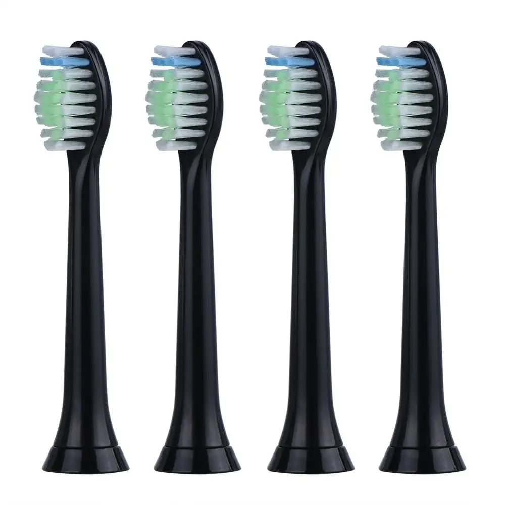 4 шт. черная электрическая звуковая сменная зубная щетка для Philips Sonicare Diamondclean головки зубных щеток с мягкой щетиной HX6064