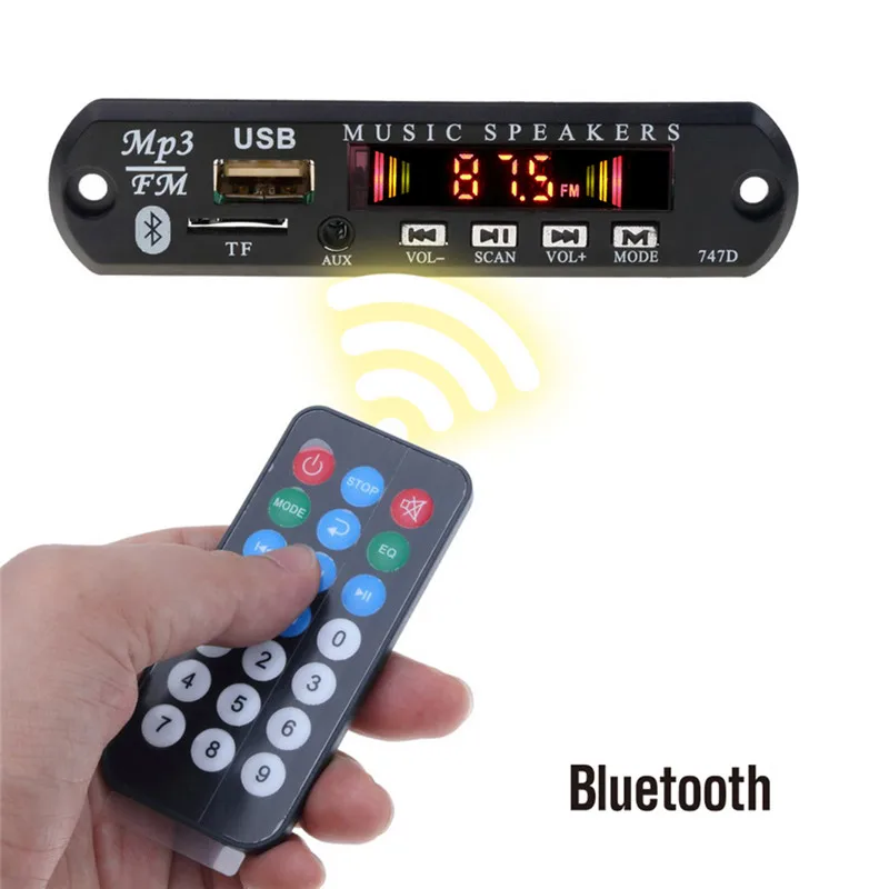 Плата mp3-декодера KEBIDU 5 В 12 Bluetooth mp3-плеер FM-радио TF USB 3 мм WMA AUX аудио ресивер