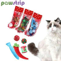 new pet christmas toy set cute cat combination toys funny cat interactive toy multi type mouse ball bell toys for cats supplies