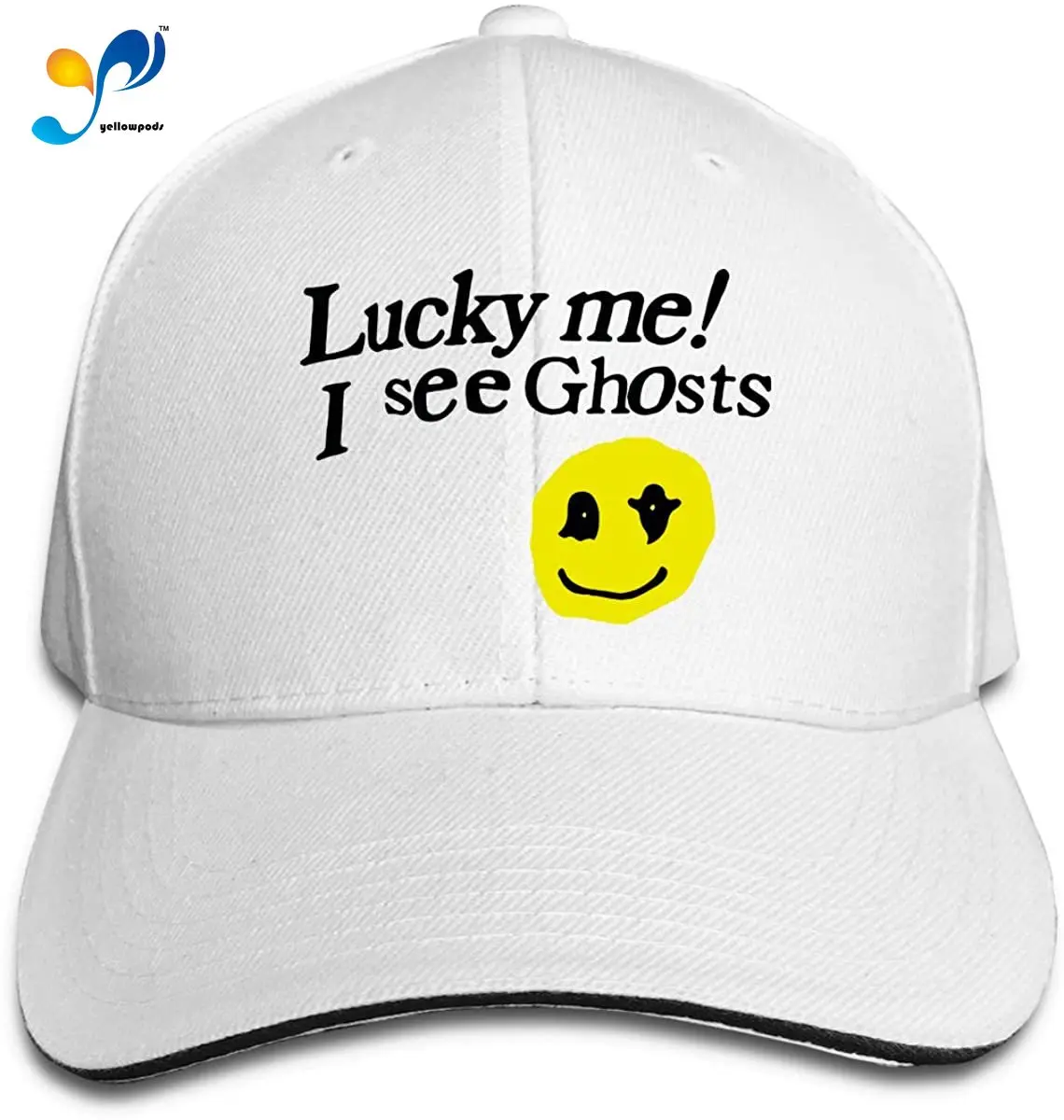 

Lucky Me I See Ghosts Hip Hop Baseball Cap Golf Trucker Baseball Cap Adjustable Peaked Sandwich Hat Black Unisex Casquette