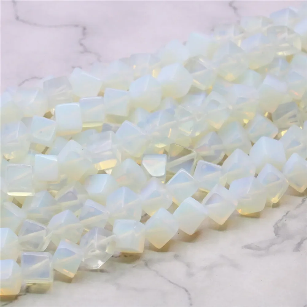 Натуральный Опаловый камень 8x8 мм кубические бусины квадратной формы женские