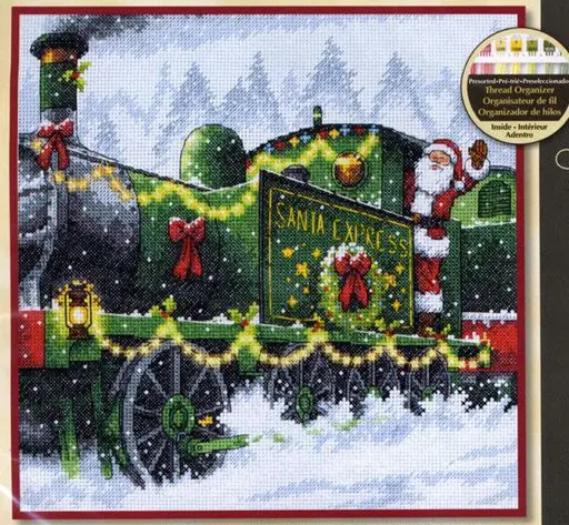 

MM cross stitch kits Lovely Counted Cross Stitch Kit Santa Express Christmas Train Car Gift dim 70-08918 08918