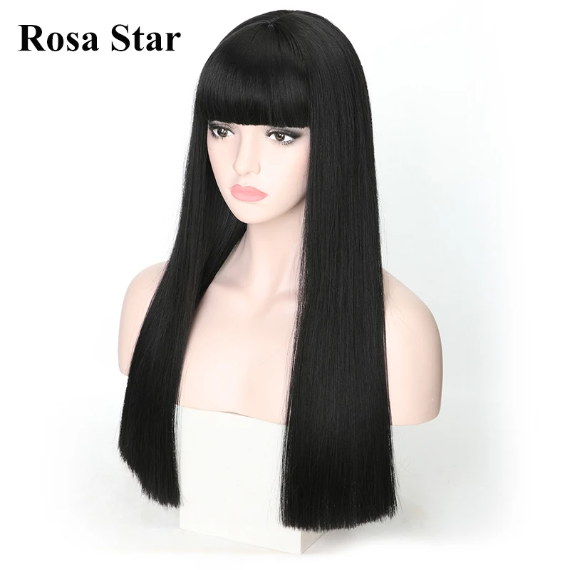 Женские Длинные прямые синтетические парики Rosa Star черные термостойкие из