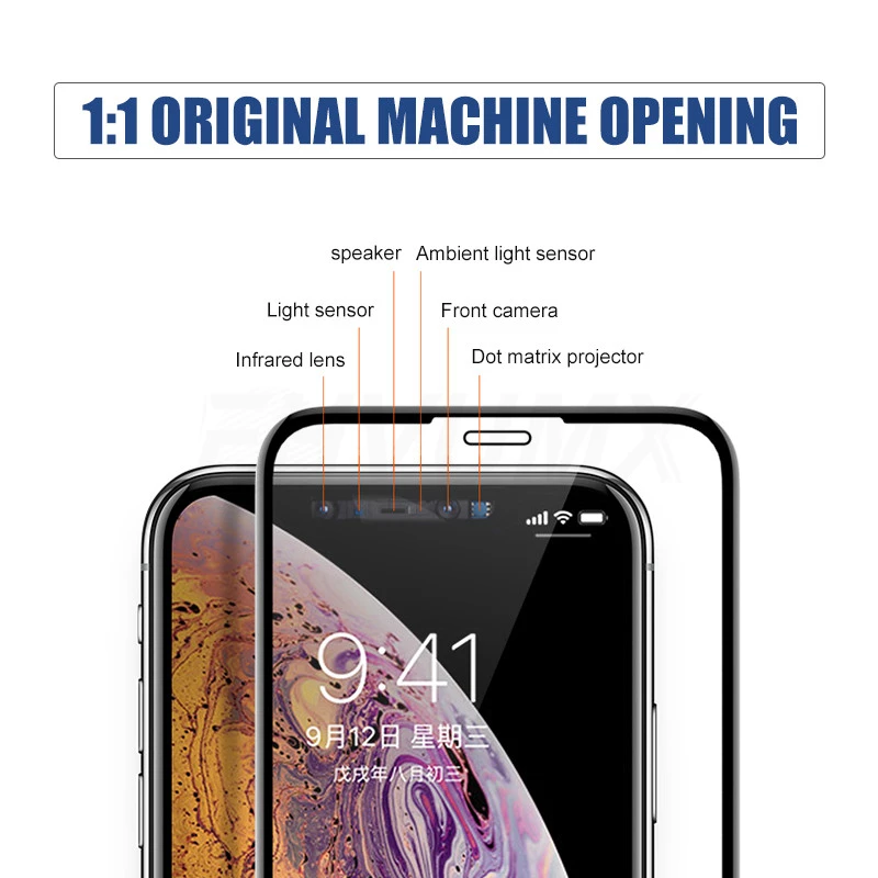 9D изогнутое защитное закаленное стекло на iPhone 6 6s 7 8 Plus X стеклянная Защитная пленка для экрана с мягким краем для iPhone XR XS MAX