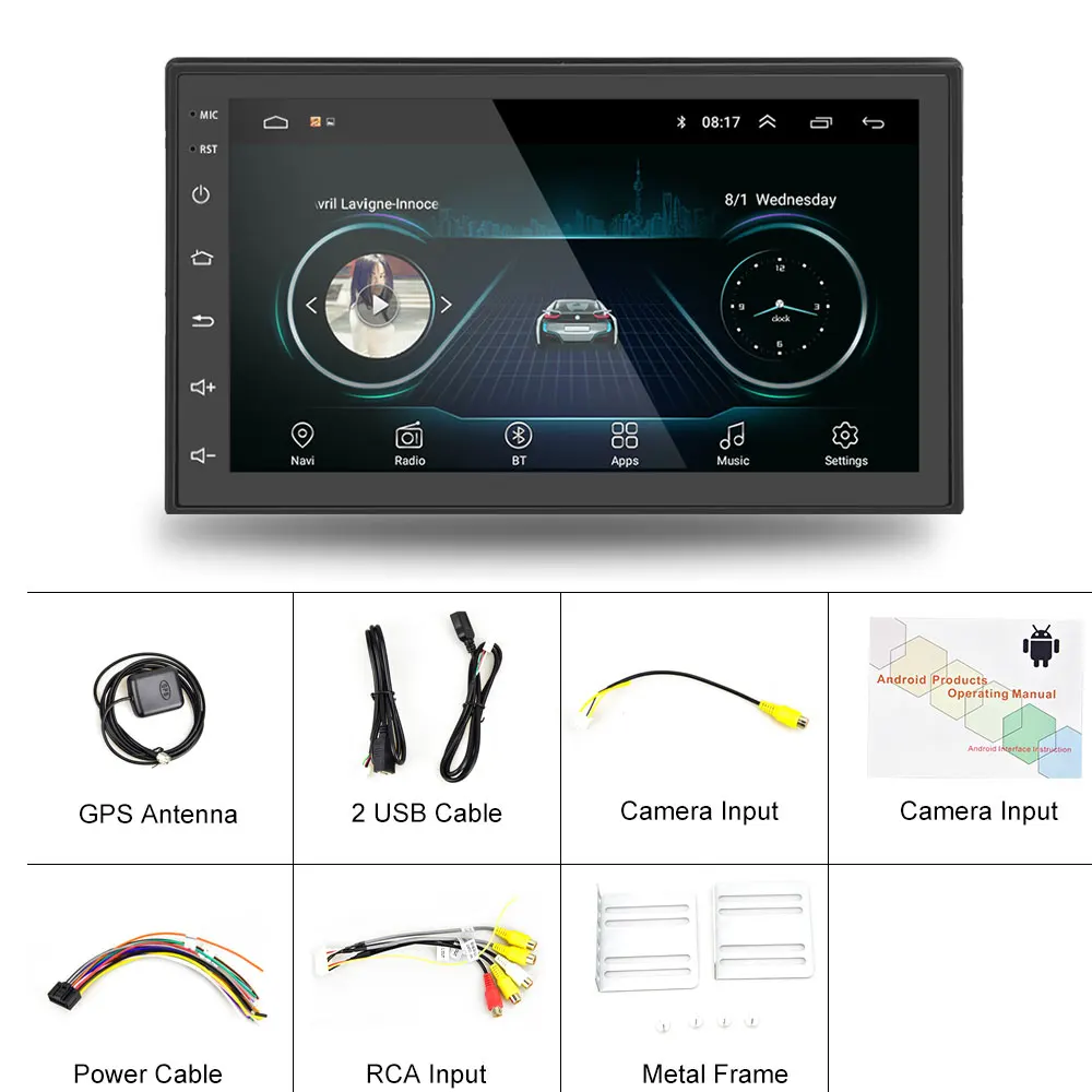 Автомобильный мультимедийный плеер AMPrime MP5 с емкостным сенсорным экраном 7 дюймов