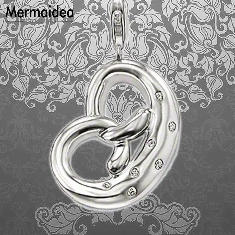 Подвеска с фианитом креном Модная бижутерия посеребренным покрытием модный