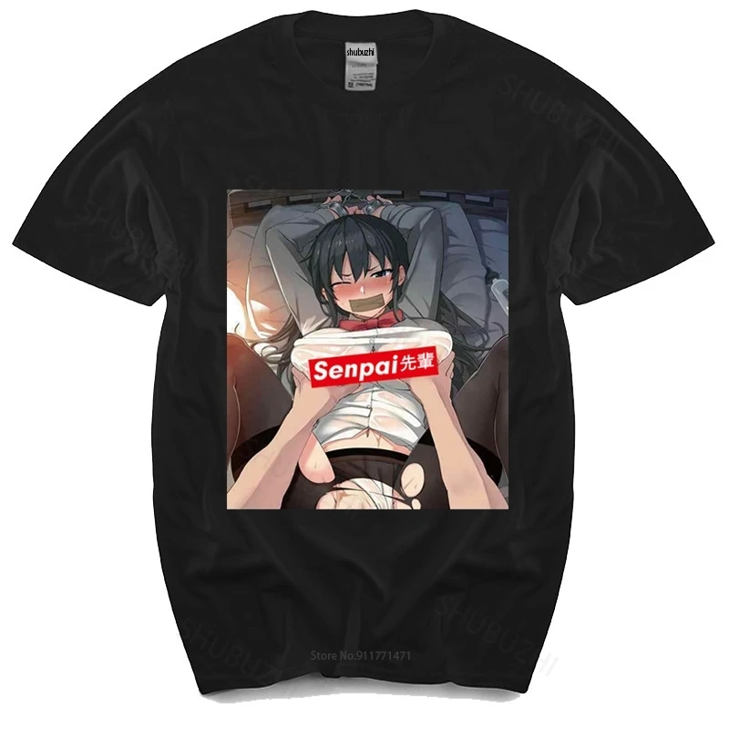 

T-shirt men O-neck hot sale Hentai Senpai Funny Anime And Manga T-Shirts new tee-shirt for men summer gift drop shipping