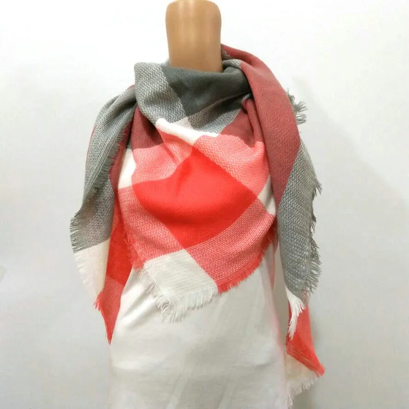 Классический плед узор шарф осень зима для женщин теплый мягкий уютный платок