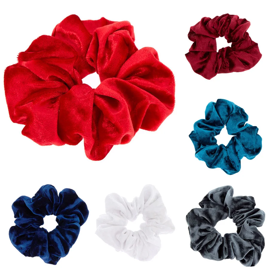 

Velvet Scrunchies for Women Hair Accessories Girl Elastic Korean Hair Tie Spring Headwear Hair Bands Ponytail Holder 2021