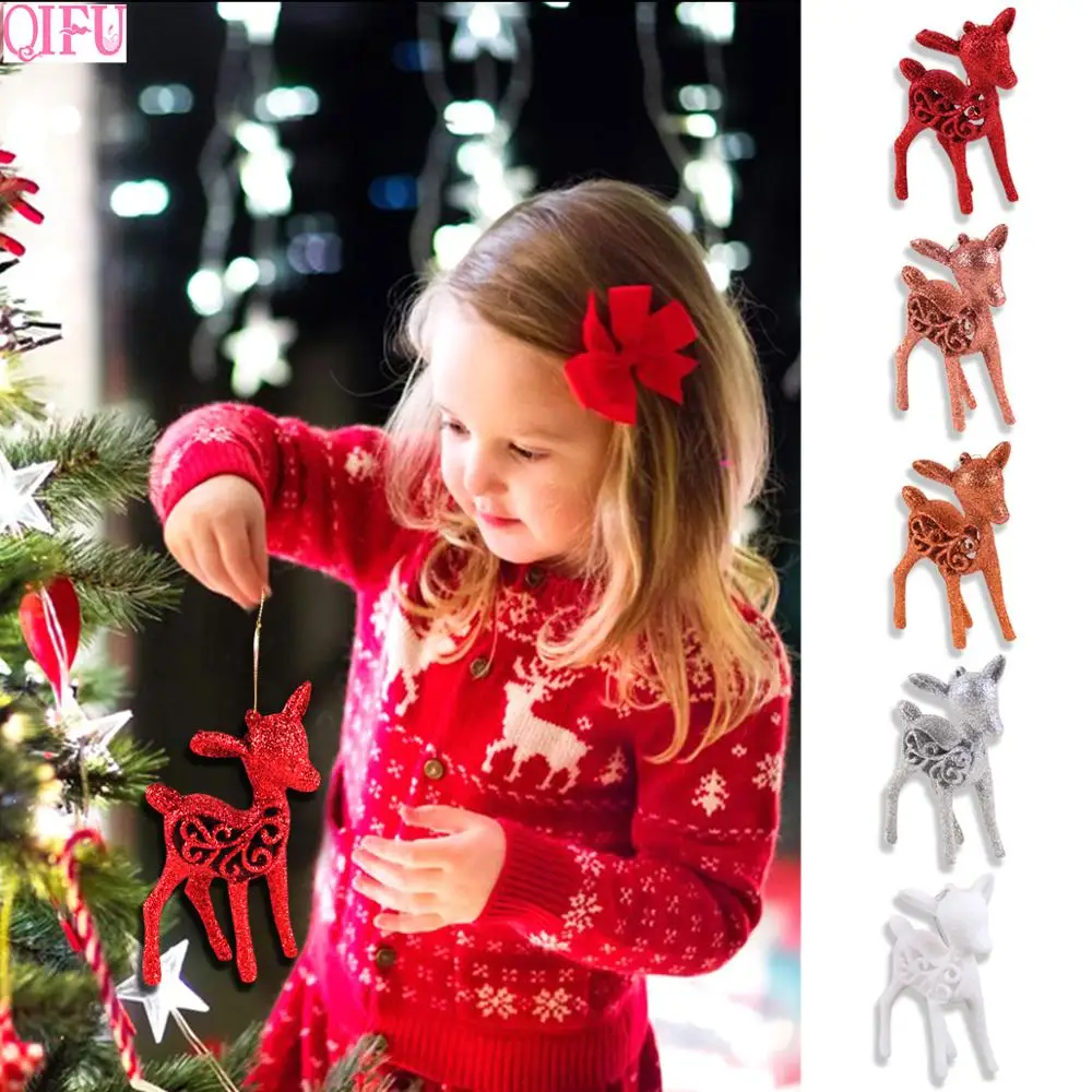 3 шт./лот блестящий Рождественский олень рождественская елка украшения для дома