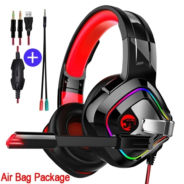 A66-Red-Marquee-2in1 Профессиональные игровые наушники PS4 4D стерео RGB наушники гарнитура с микрофоном для нового Xbox One/ноутбука/ПК планшета геймера - Цвет: A66-Red-Marquee-2in1