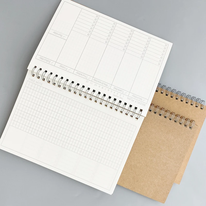 

Agendas Planner Diary Weekly Spiral Organizer Libretas Note Book Monthly Kraft Paper Schedule Filofa Office Supply