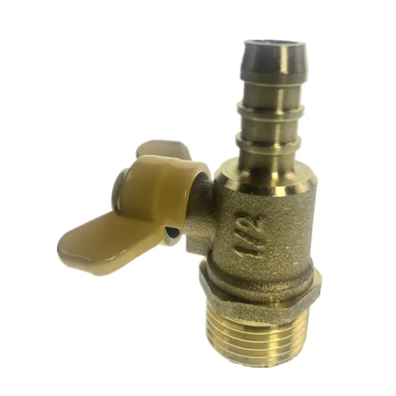 

12mm Hose Barb x 1/2" BSP Male Thread Two Way Brass Ball Valve For Oil Water Air