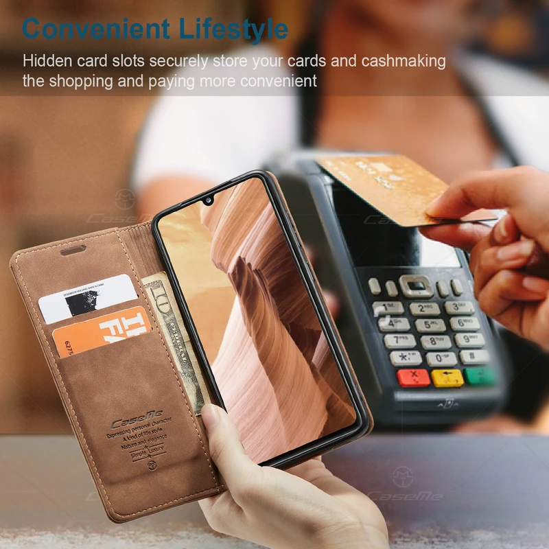 CaseMe Luxury Leather Magnetic Flip Wallet Case For OnePlus nord 1+ 7 8 T Pro Card Slot Phone Case for Google pixel 6 Pro cover