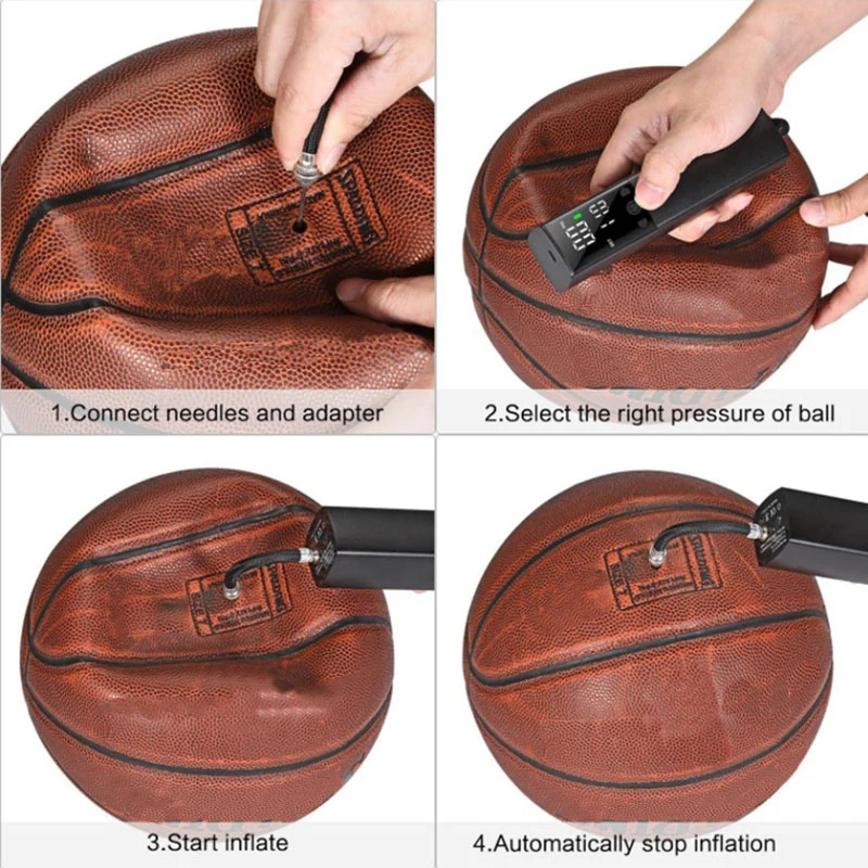 

Ball Pump,Smart Air Pump Portable Fast Ball Inflation with Digital LCD Display for Football Basketball Volleyball Rugby