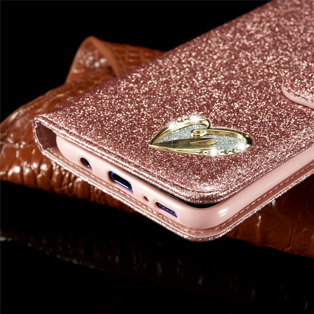 Чехол Love Jewell для samsung Galaxy A50 A40 A70 A20E Блестящий блестящий кожаный флип-чехол для samsung A 50 70 40 20E чехол для телефона
