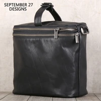 new fashion mini organizer messenger bag genuine leather luxury handmade men casual cell phone handbag simple crossbody satchels