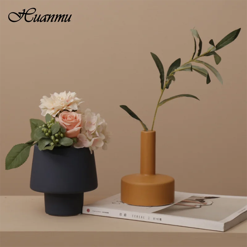 

Morandi Ceramic Geometric Vase Nordic Vase Decoration Room Home Ceramic Flower Vases ваза декор вазы Desktop Ornaments Gift